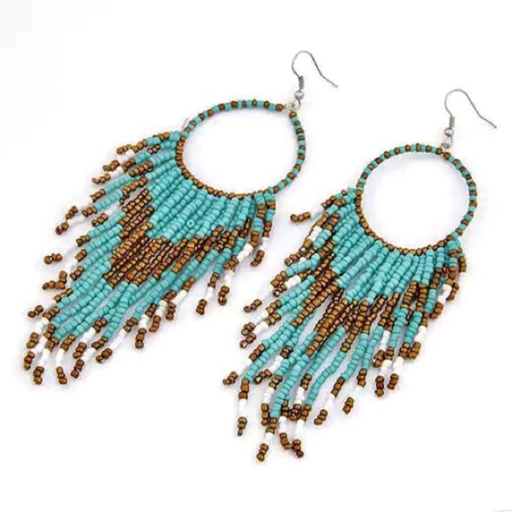 Boho Beaded Earrings NWT - Picture 1 of 5